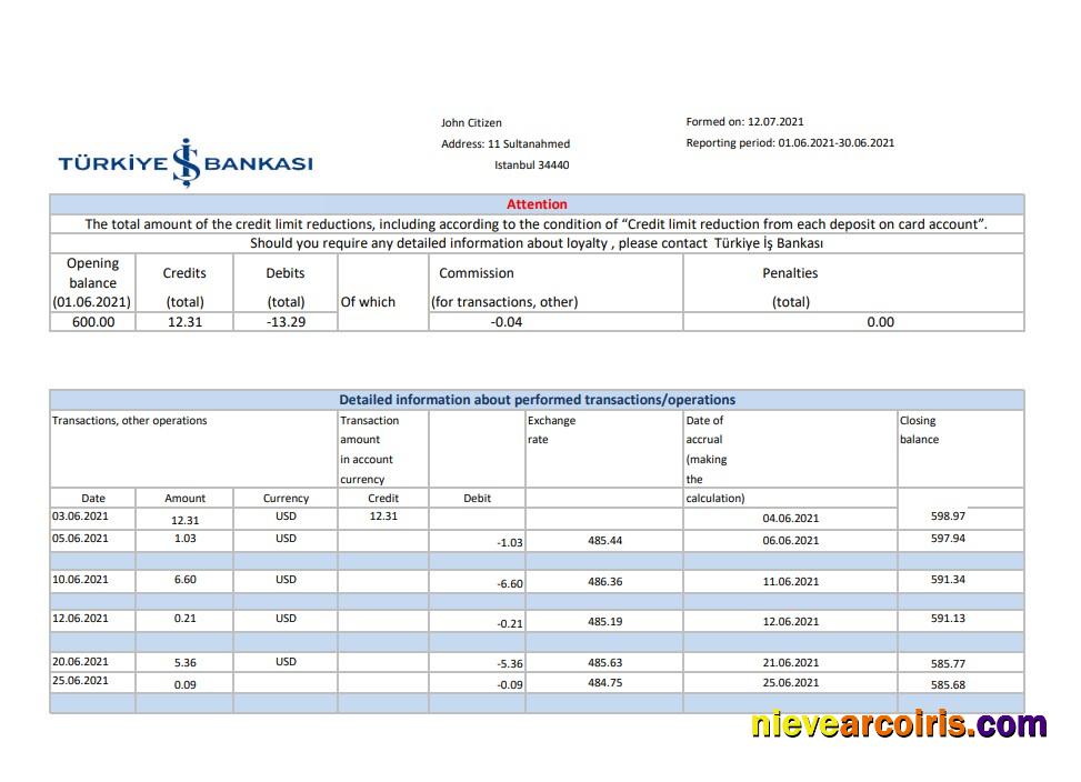 Turkey Bankasi excel pdf